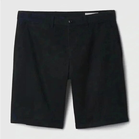 GAP Men’s Shorts 12” Stretch Casual Flat Front Chino Shorts Washed Black 31 - Picture 1 of 15